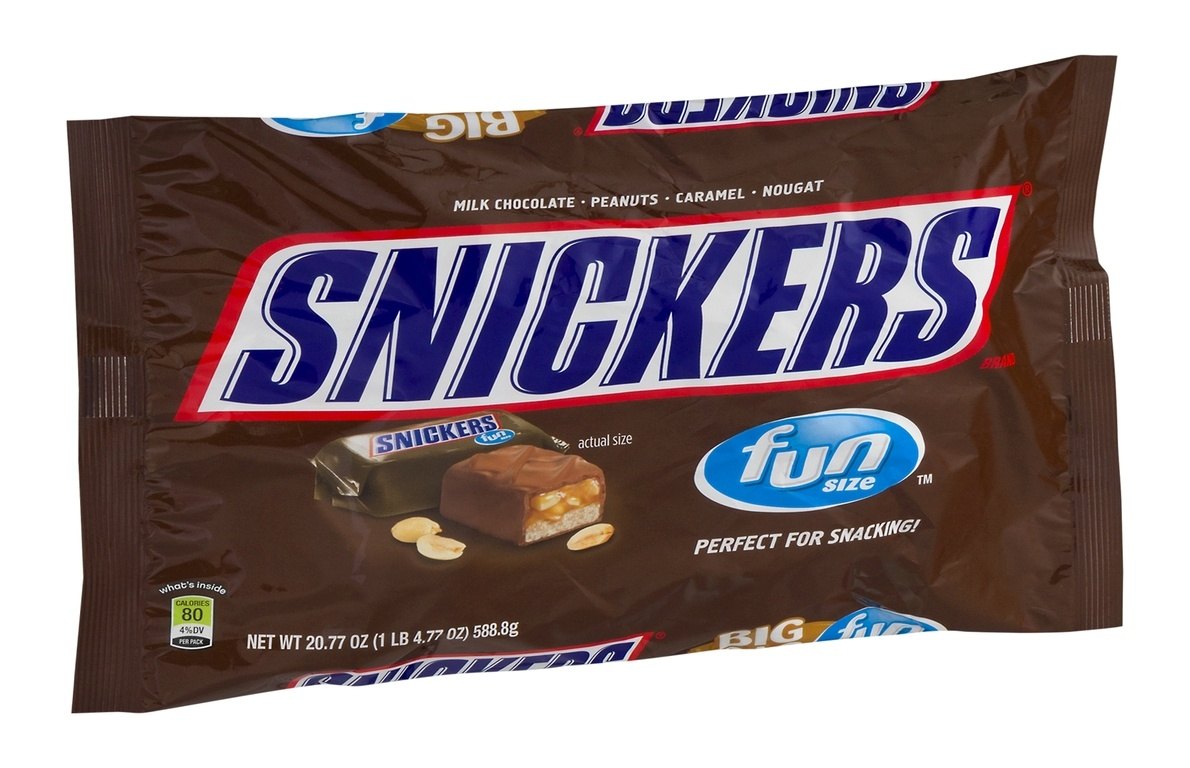 Snickers from 20 Healthiest and Unhealthiest Halloween Candies